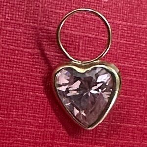14k real Gold Heart Pendant Gemstone
